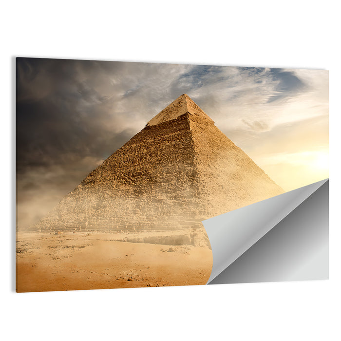 Great Pyramid in Desert Dust Wall Art as a poster print