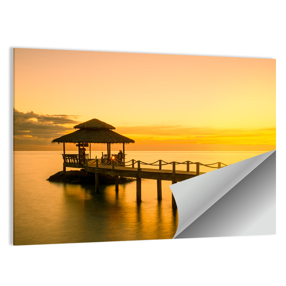 Phuket Wooden Pier at Sunset Wall Art