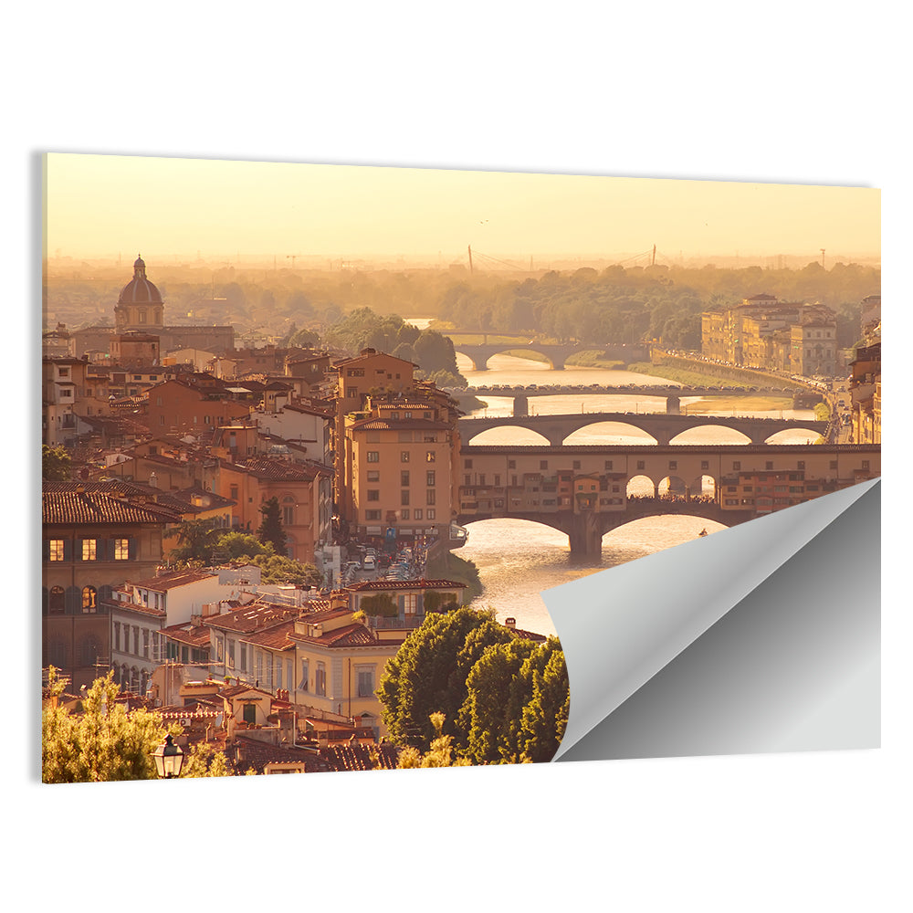Ponte Vecchio at Golden Hour Wall Art