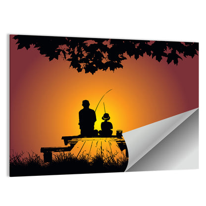 Fishing In The Sunset Wall Art