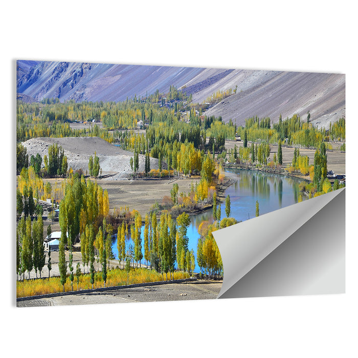 Autumn Valley, Northern Pakistan Wall Art as a poster print
