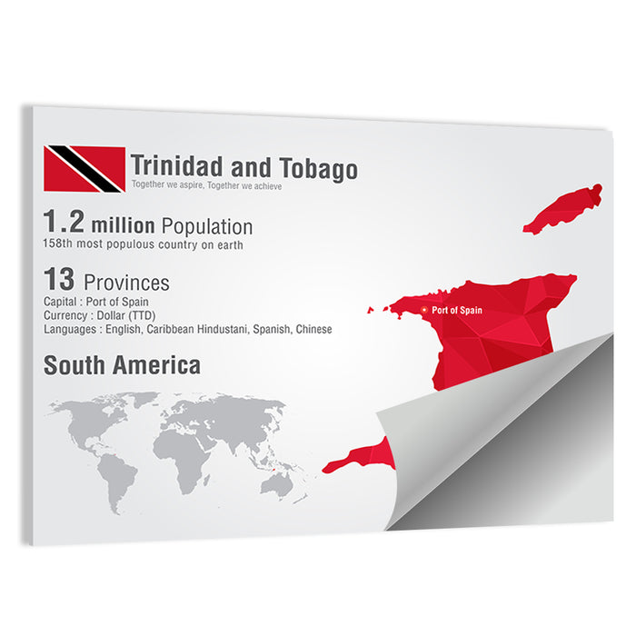 Trinidad and Tobago Map Wall Art as a poster print