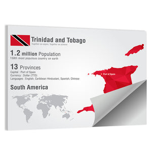 Trinidad & Tobago Map Wall Art