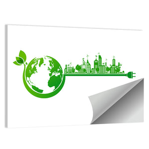 Green Earth & City Eco Concept Wall Art