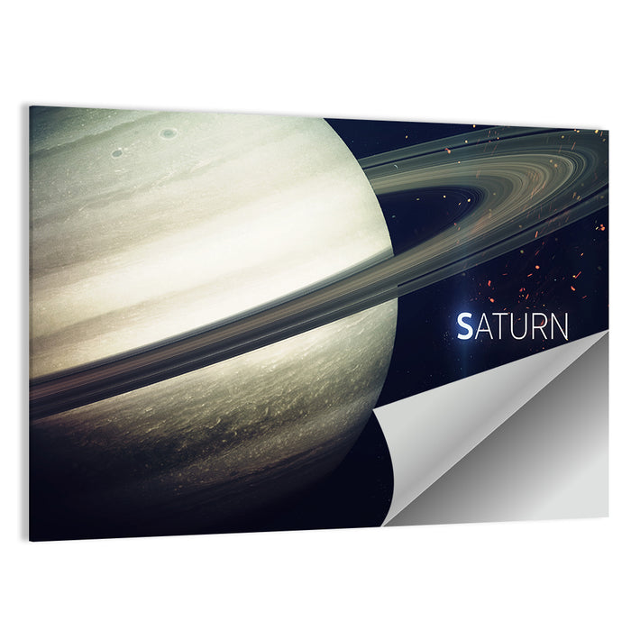 Saturn Close-up with Rings Wall Art as a poster print