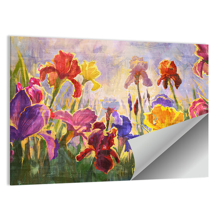 Iris Garden Illustration Wall Art as a poster print