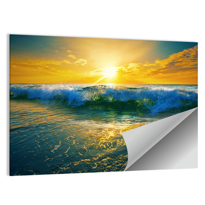 Breaking Wave at Sunrise Wall Art as a poster print