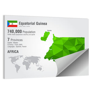 Equatorial Guinea Map Wall Art