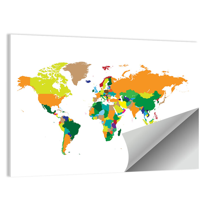 Modern Graphic World Map Wall Art as a poster print