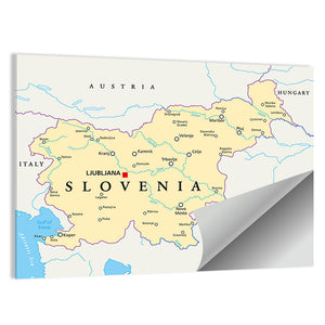 Slovenia Political Map Wall Art