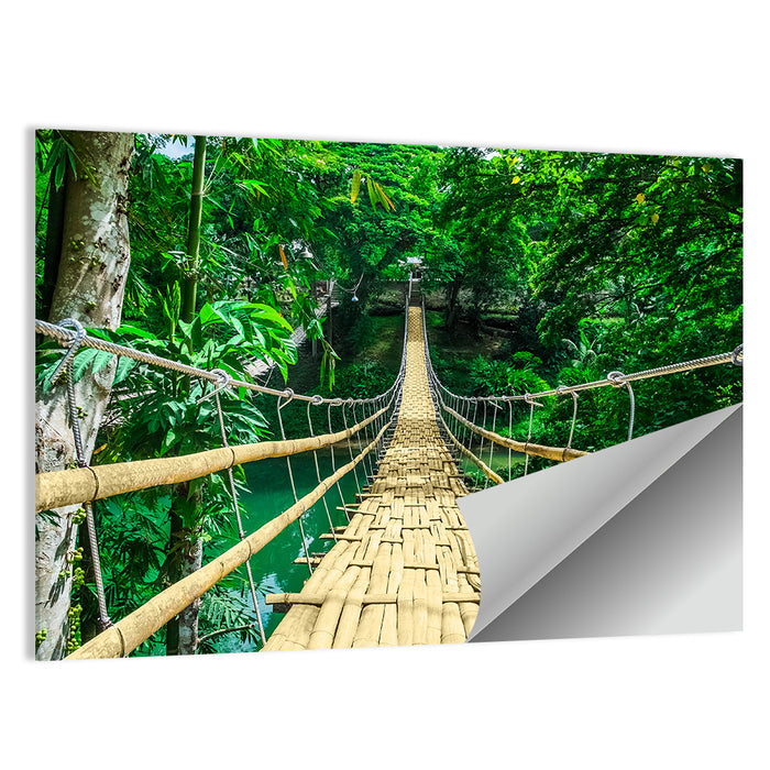 Bamboo Pedestrian Bridge Wall Art as a poster print