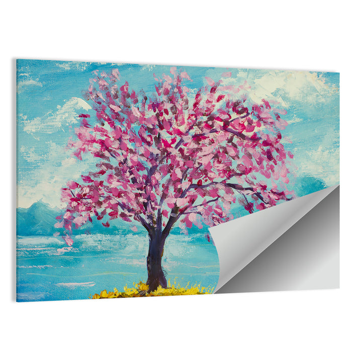 Sakura Island with Pink Blossoms Wall Art as a poster print