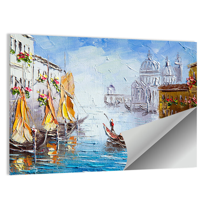 Venetian Canal Watercolor Wall Art as a poster print