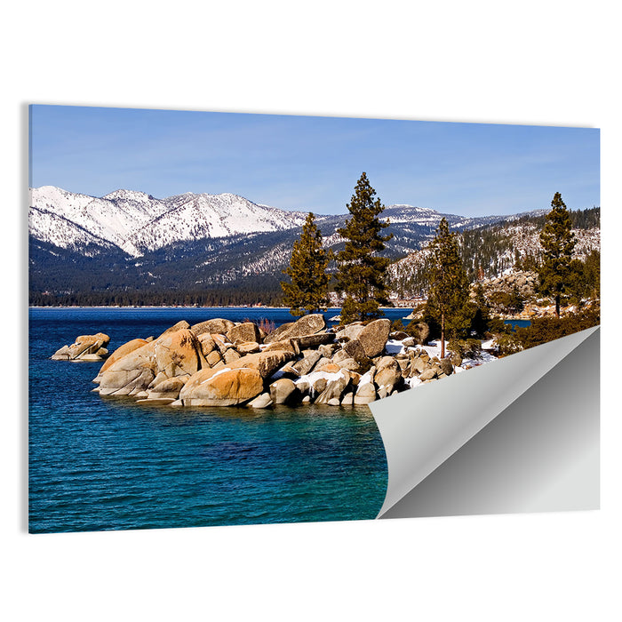 Lake Tahoe Winter Shoreline Wall Art as a poster print