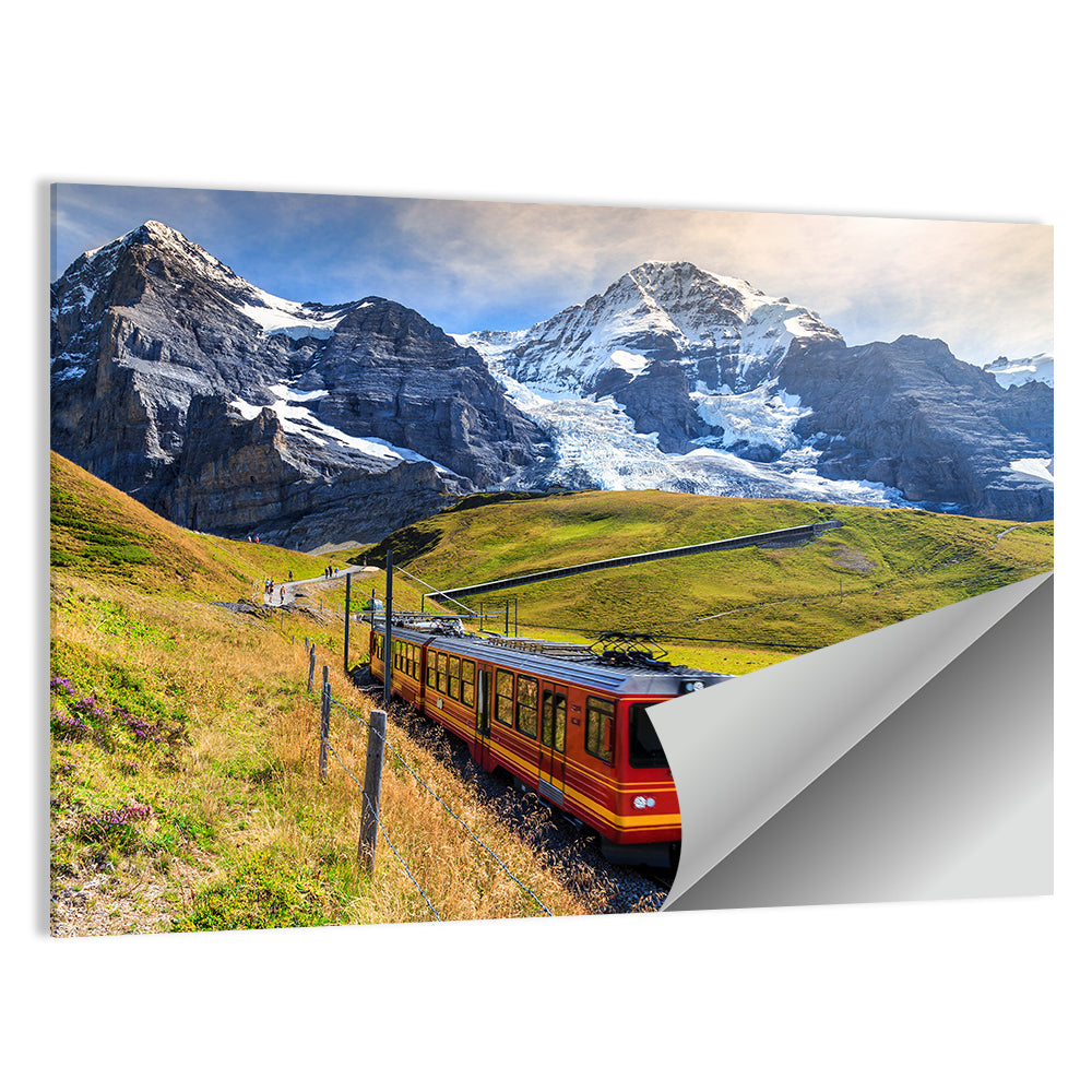 Grindelwald Red Mountain Train Wall Art