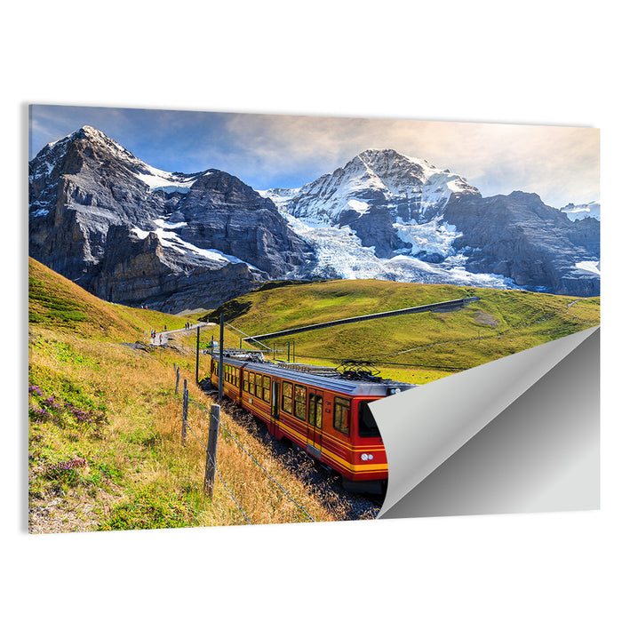 Grindelwald Red Mountain Train Wall Art as a poster print