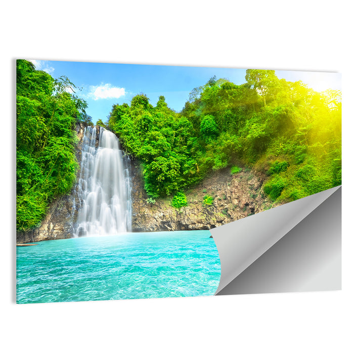 Dambri Waterfall Turquoise Pool Wall Art as a poster print