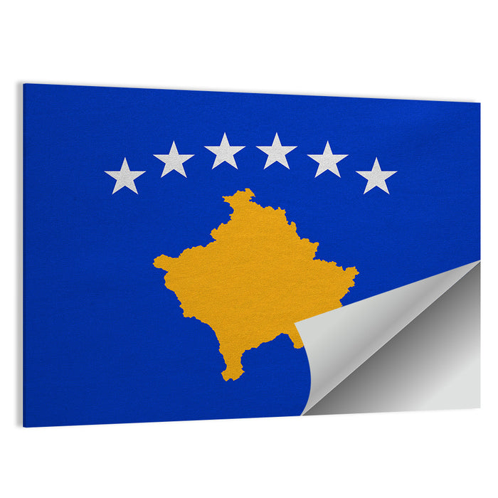 Kosovo National Flag Wall Art as a poster print