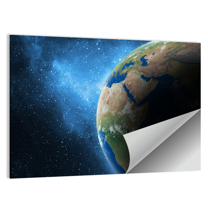 Earth and Galaxy Closeup Wall Art as a poster print