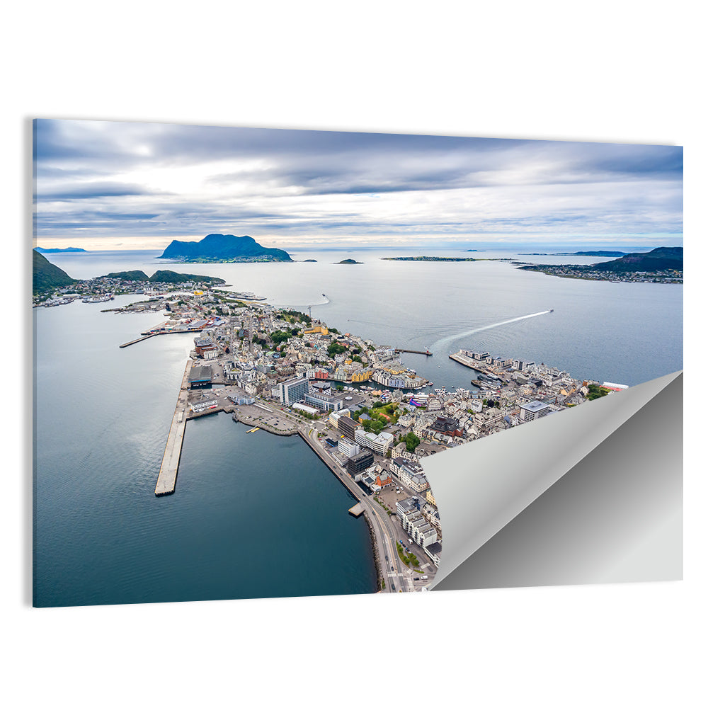 Aksla View Over Ålesund Harbor Wall Art