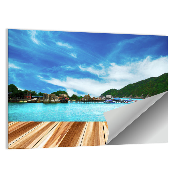 Nang Yuan Island Dock View Wall Art as a poster print