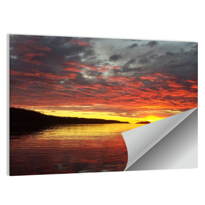 Lake Athabasca Sunset Reflection Wall Art as a poster print