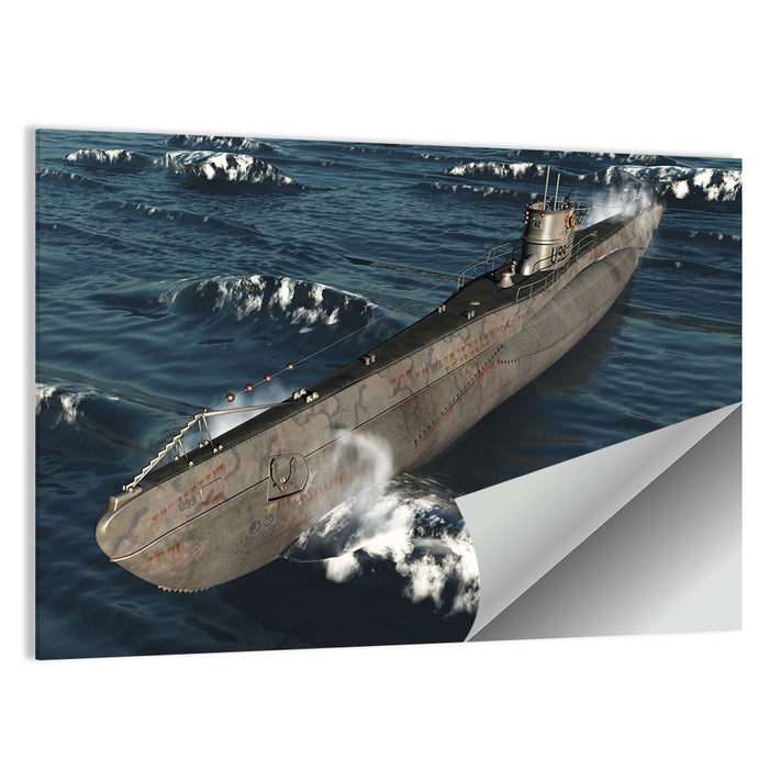 U-99 German Submarine at Sea Wall Art as a poster print