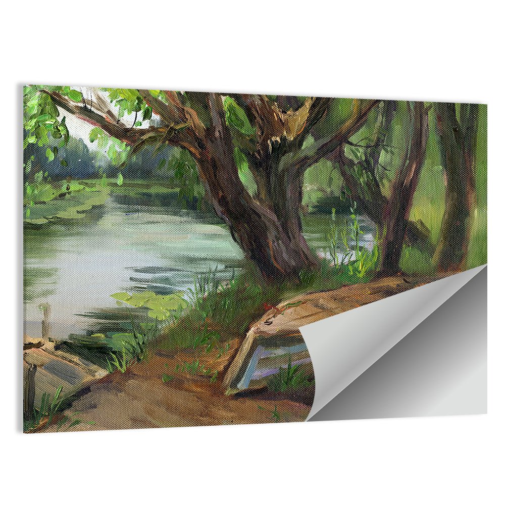 Willows Beside a Quiet River Wall Art