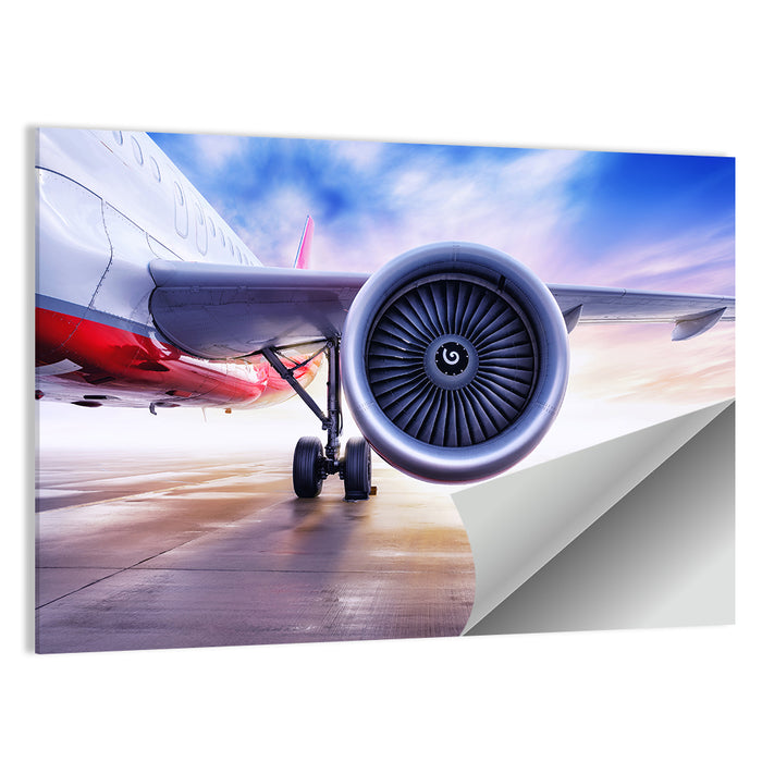 Low Angle Jet Engine on Tarmac Wall Art as a poster print