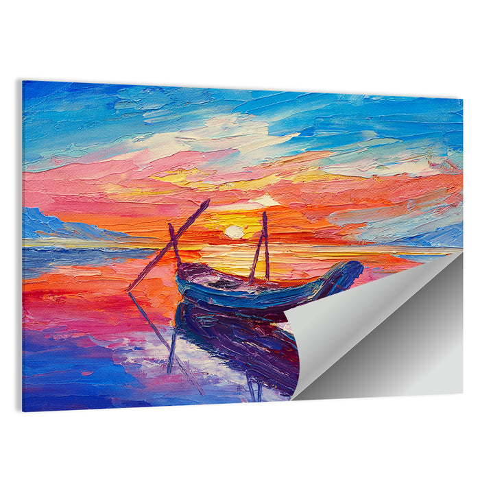 Fishing Boats at Sunset Wall Art as a poster print