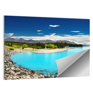 Pukaki lake In New Zealand Wall Art