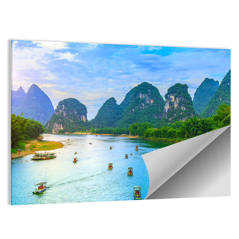 Guilin Lijiang River Landscape In Yangshuo Wall Art