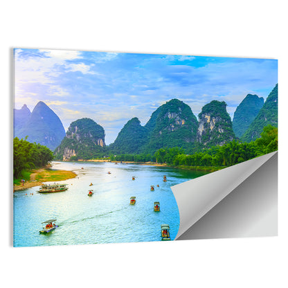 Guilin Lijiang River Landscape In Yangshuo Wall Art
