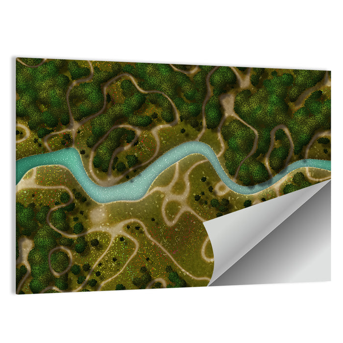 Winding River Trail Aerial Wall Art as a poster print