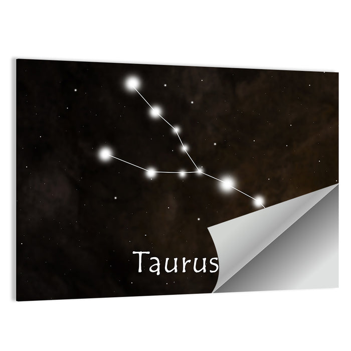 Taurus Constellation Chart Wall Art as a poster print