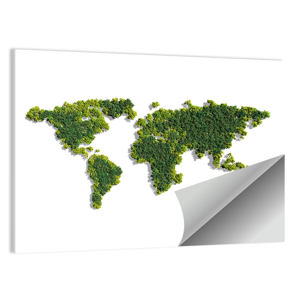 Forest Canopy World Map Wall Art