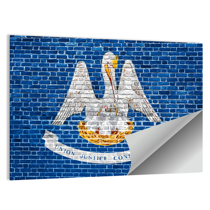 Vintage Louisiana Flag Wall Art as a poster print