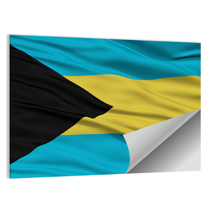 Bahamas Waving Flag Wall Art as a poster print