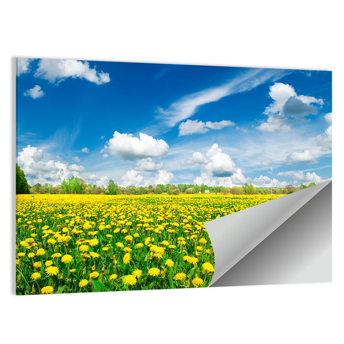 Yellow Dandelion Meadow Wall Art as a poster print