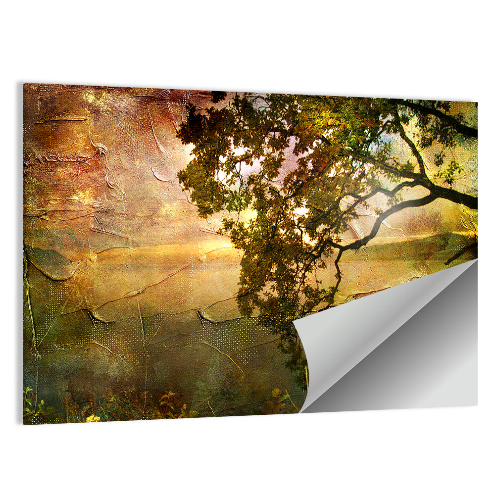 Autumn Lake Sunset Wall Art