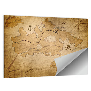 Pirate Treasure Map Wall Art