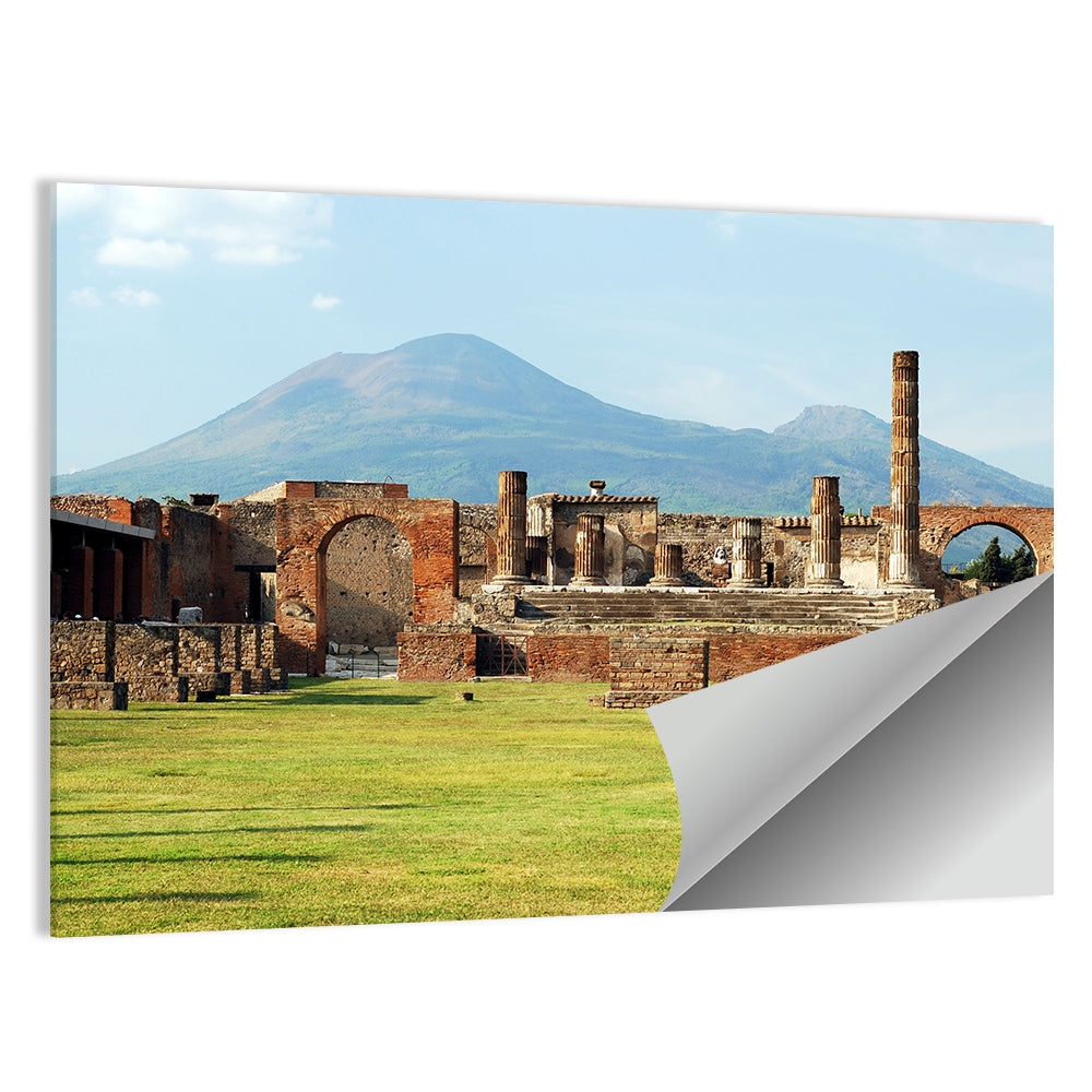 Pompeii Ruins with Mount Vesuvius Wall Art