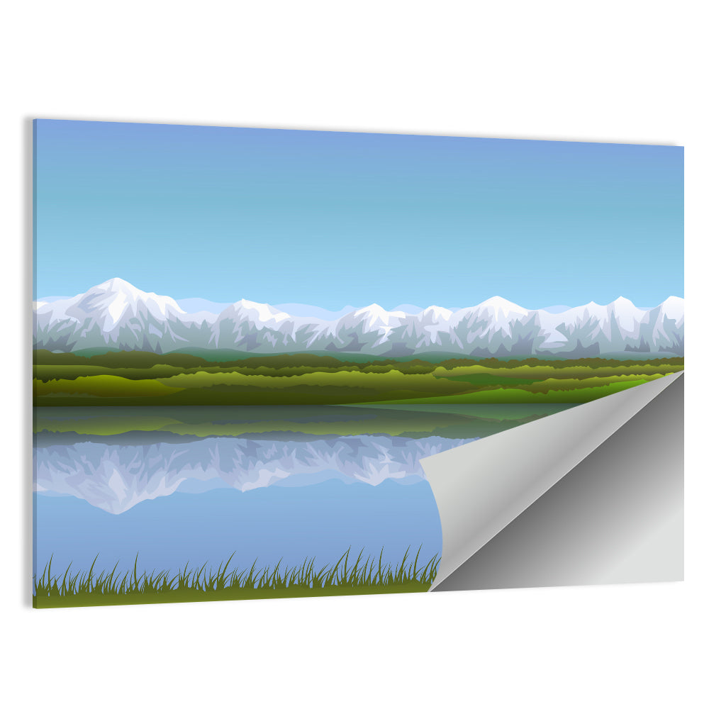 Snow-capped Alpine Lake Wall Art