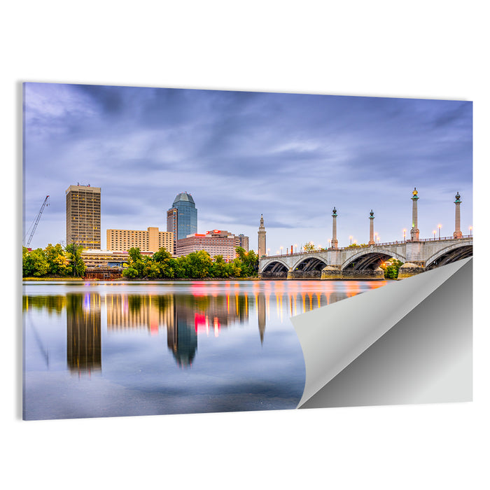 Springfield Skyline with Memorial Bridge Wall Art as a poster print