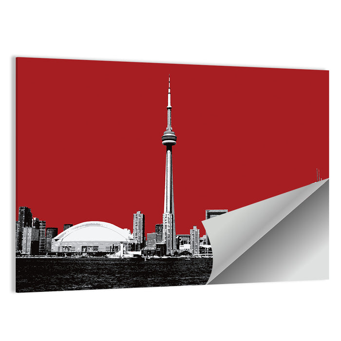 Toronto Skyline Silhouette Wall Art as a poster print