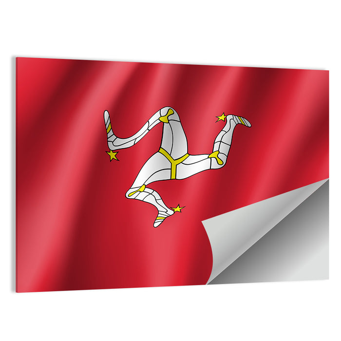 Isle of Man Flag Emblem Wall Art as a poster print