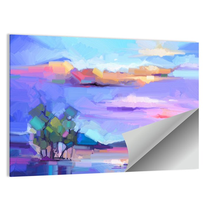 Dusk Lake Reflection Wall Art as a poster print
