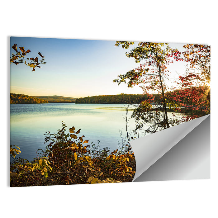 Lake Scranton Autumn Sunset Wall Art as a poster print