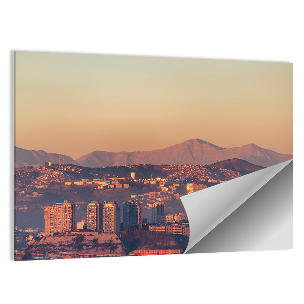 Valparaiso Hills at Golden Hour Wall Art