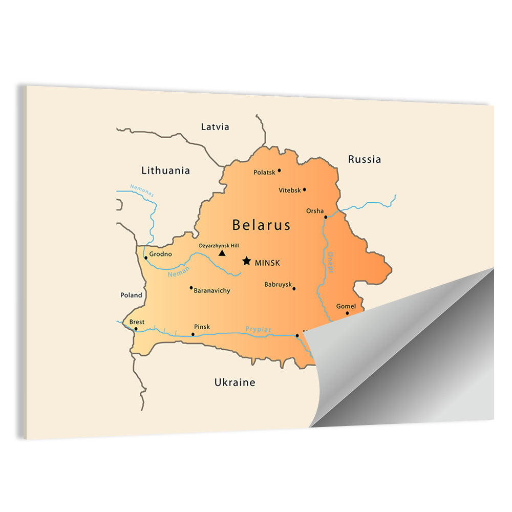 Belarus Cartographic Map Wall Art